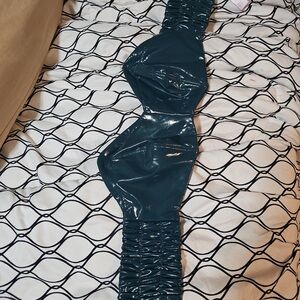 Zara Shiny Dark Teal Strapless Bra